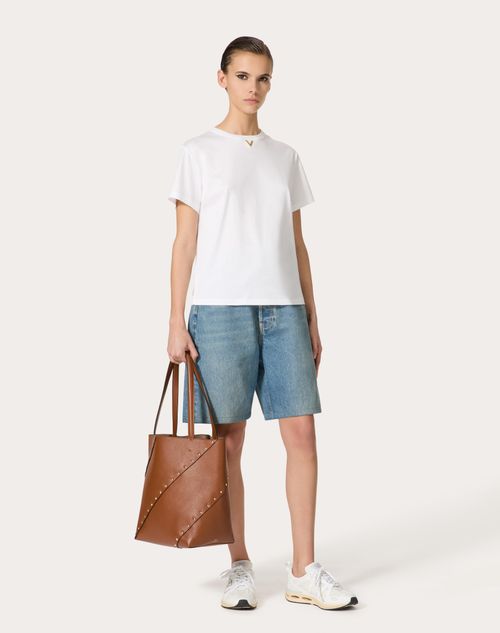 Valentino - T-shirt En Jersey De Coton - Blanc - Femme - Prêt-à-porter