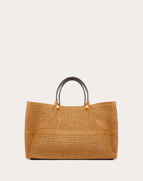 Medium Shopping Bag In Synthetic Raffia for Woman in Biscuit/chocolate ...
