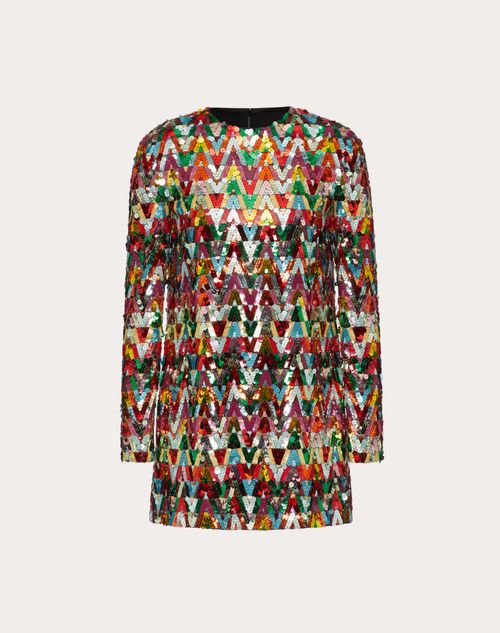 Valentino - Embroidered Chiffon Dress - Multicolor - Woman - Woman Sale