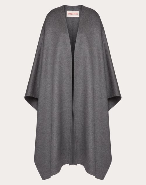 Valentino - Compact Drap Cape - Dark Grey - Woman - Coats And Outerwear