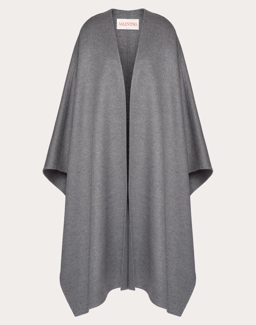 Valentino - Cape En Drap Compact - Gris Foncé - Femme - Prêt-à-porter