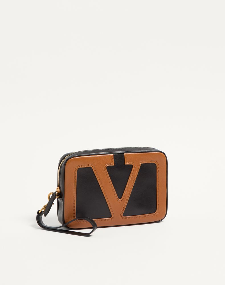 Valentino Garavani Viva Superstar Nappa Pouch Man Black/Spice Uni