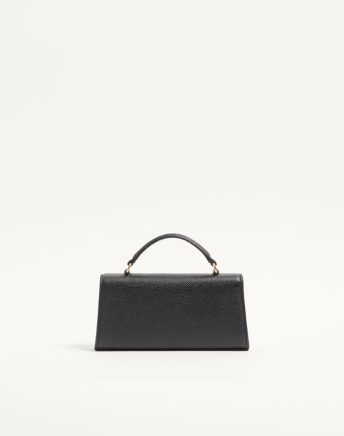 Valentino Garavani - Valentino Garavani Vsling Mini Handbag In Grainy Calfskin - Black - Woman - Top Handle Bags