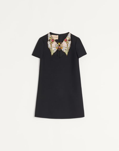 Valentino - Embroidered Crepe Couture Short Dress - Black/multicolor - Woman - Dresses