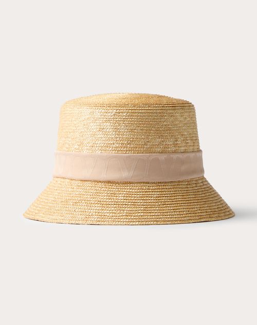 Valentino Garavani - Straw Bucket Hat With Toile Iconographe Twilly - Natural - Woman - Hats And Gloves