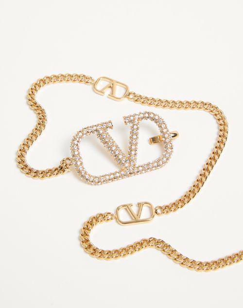 Valentino Garavani - Valentino Garavani Vlogo Signature Chain Belt With Swarovski® Crystals - Gold/crystal - Woman - Belts