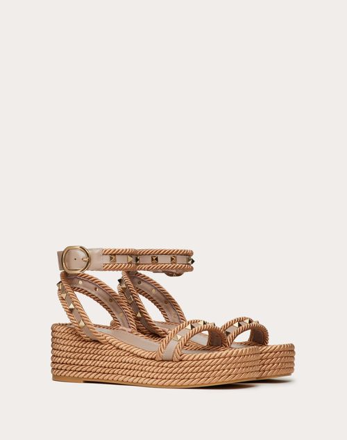 Rockstud Sandal Calfskin 45mm for Woman Poudre | Valentino US