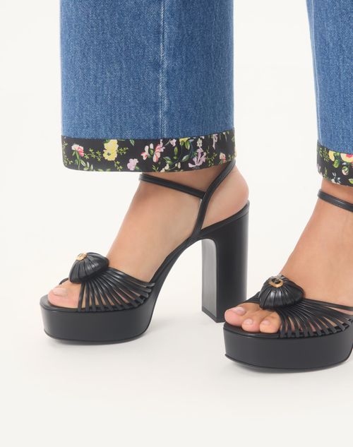 Valentino Garavani - Sandal Royal Platform Sandal In Kidskin 115mm - Black - Woman - Sandals