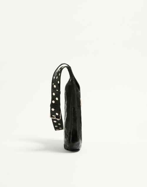 Valentino Garavani - Valentino Garavani Hoboho Small Hobo Bag In Chevron-patterned Nappa Leather - Black - Woman - Woman F&f Integration