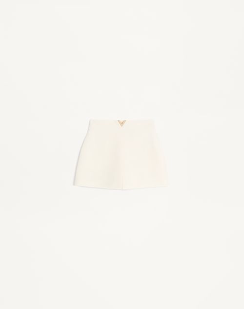 Valentino - Crepe Couture Shorts - Elfenbein - Frau - Hosen Und Shorts