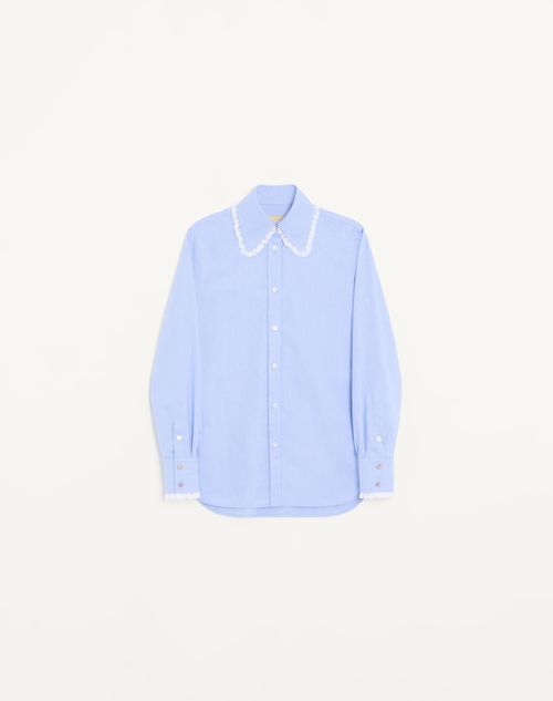 Valentino - Oxford Shirt - Sky - Woman - Shirts And Tops