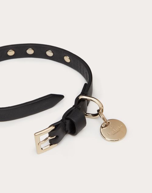Valentino Garavani - Valentino Garavani Rockstud Pet Collar 12 Mm - Black - Woman - Accessories