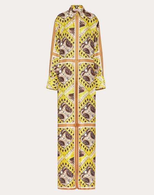 Valentino - Manifesto Bandana Foulard Twill Jumpsuit - Yellow/multicolor - Woman - Dresses