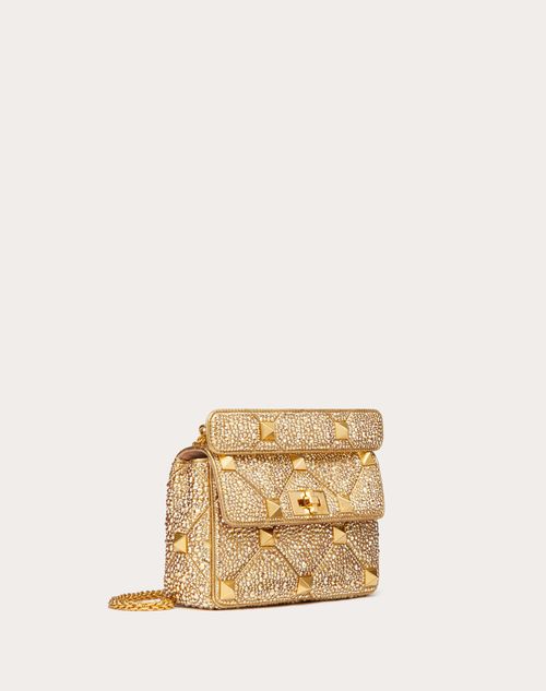 ONE STUD SMALL BAG WITH CHAIN AND RHINESTONE EMBROIDERY