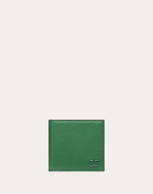 Valentino Garavani - Vlogo Signature Wallet - Green - Man - Man Bags & Accessories Sale