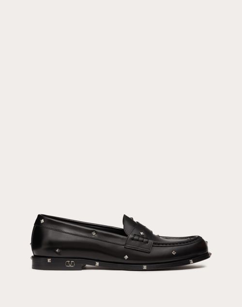 Valentino Garavani - Aristopunk Stud Calfskin Loafer - Black - Man - Shoes