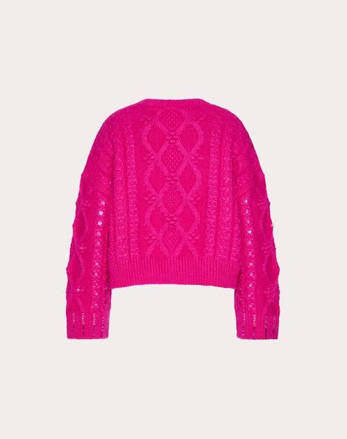 Valentino - Suéter De Lana Mohair Bordado - Pink Pp - Mujer - Mujer