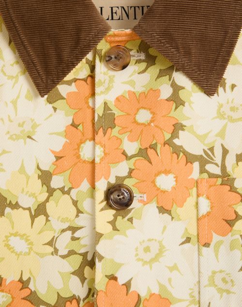 Valentino - Valentino Hemdjacke Aus Baumwolltwill Mit Papier Floral Print - Multicolor - Mann - Jacken Und Winterjacken