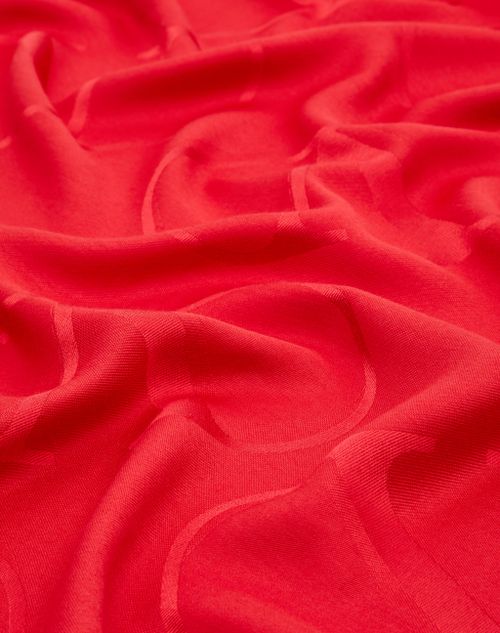 Valentino Garavani - Vlogo Signature Jacquard Shawl In Silk And Wool 140x140 Cm - Rosso Valentino - Woman - Soft Accessories
