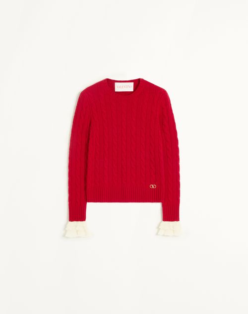 Valentino - Cashmere Jumper - Red/ivory - Woman - Knitwear