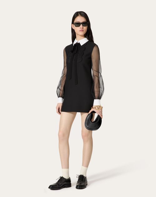 Valentino - Vestido Corto De Crepe Couture - Negro - Mujer - Vestidos