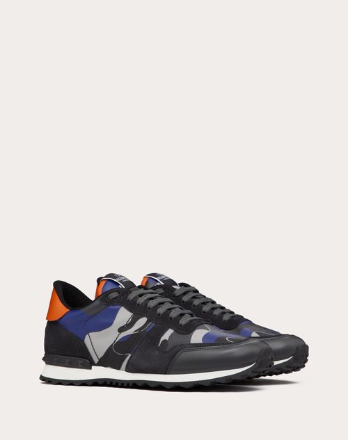 Valentino Garavani - Camouflage Rockrunner Sneaker - Black/grey/blue/orange - Man - Man Shoes Sale