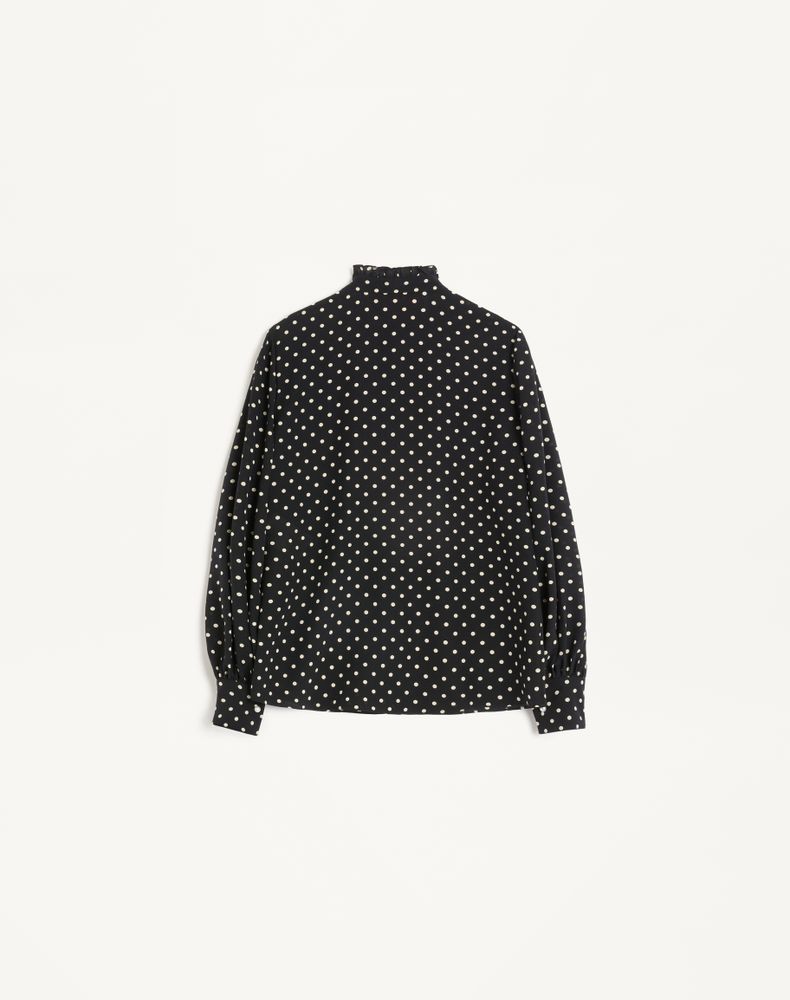 Valentino Crepe De Chine Shirt With Plusdepois Print Woman Black/Birch 38
