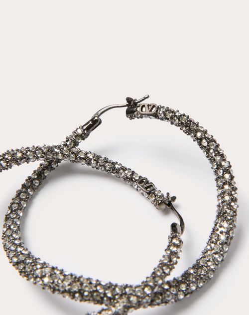 Valentino Garavani - Shadowshine Metal And Swarovski® Crystal Earrings - Ruthenium/crystal - Woman - Jewelry
