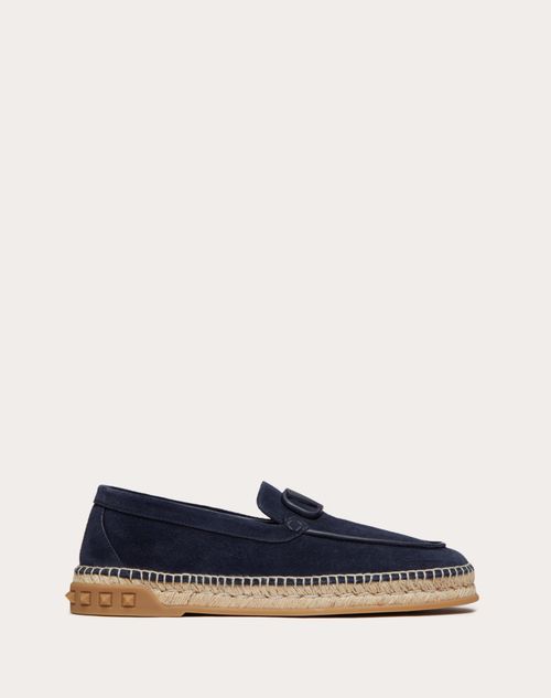 Valentino Garavani - Leisure Flows Espadrilles In Split Leather - Marine - Man - Shoes