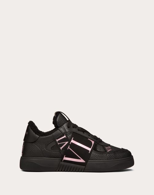 Valentino Garavani - Vl7n Low-top In Banded Calfskin Sneaker - Black - Woman - Woman Shoes Sale