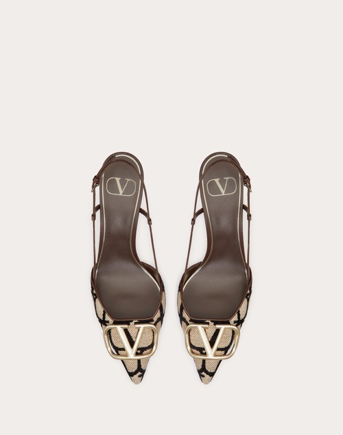 Valentino Garavani VLogo Signature 80mm patent-leather pumps - Brown