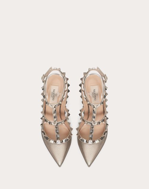 Rockstud Metallic Ankle Strap Pump 100 Mm for Woman in Skin Rockstud Metallic Ankle Strap Pump 100 Mm for Woman in Skin