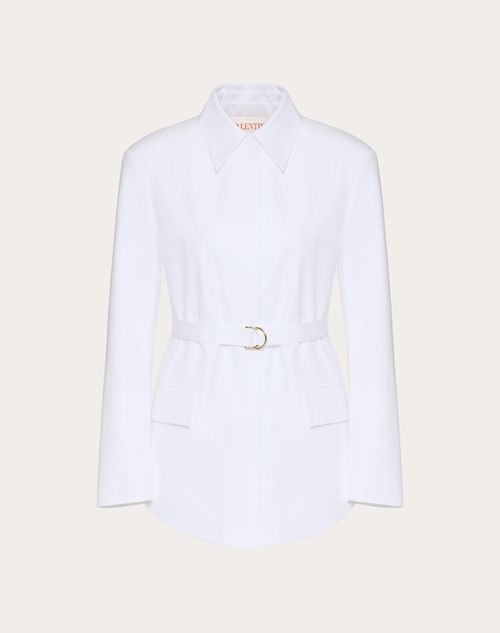 Valentino - Gabán De Compact Popeline - Blanco - Mujer - Abrigos Y Chaquetas