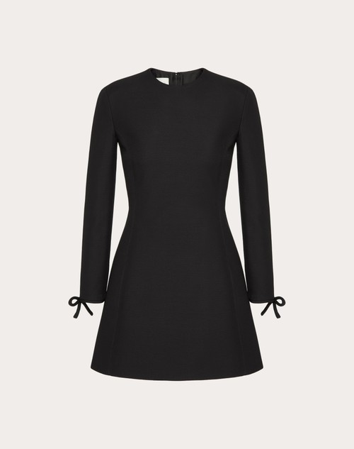 Robe Courte En Crêpe Couture pour Femme en Noir | Valentino FR