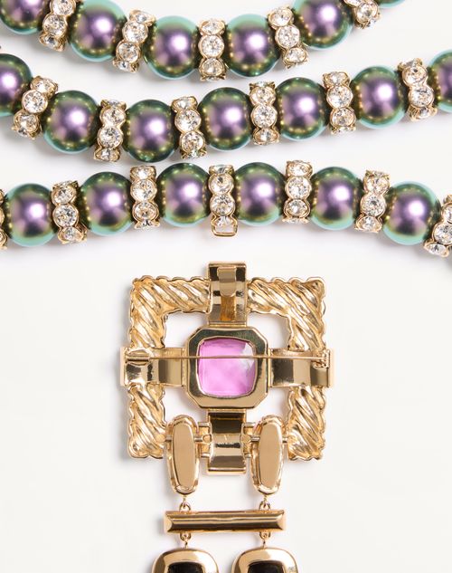 Valentino Garavani - Hypergoutte Necklace In Metal And Resin With Crystals - Gold/multicolour - Woman - Rnwy Fw26 - W (new Arrivals)