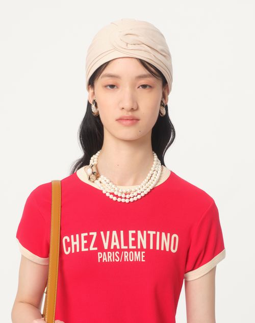 Jersey Cotton T-shirt for Woman in New Red/birch | Valentino US Jersey Cotton T-shirt for Woman in New Red/birch | Valentino US