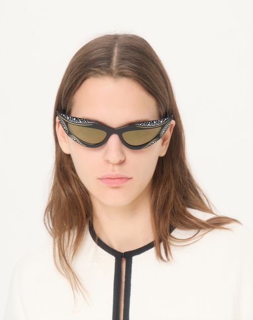 Valentino - Gafas De Acetato Estilo Ojo De Gato - Negro/bronce - Unisexo - Gafas