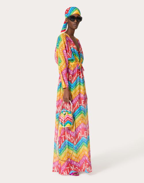Valentino - Valentino Chevron Muslin Evening Dress 24 - Multicolor - Woman - Dresses
