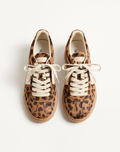 Valentino Garavani - Upvillage Trainer In Pony-effect Calfskin Leather - Animal Print - Woman - Trainers