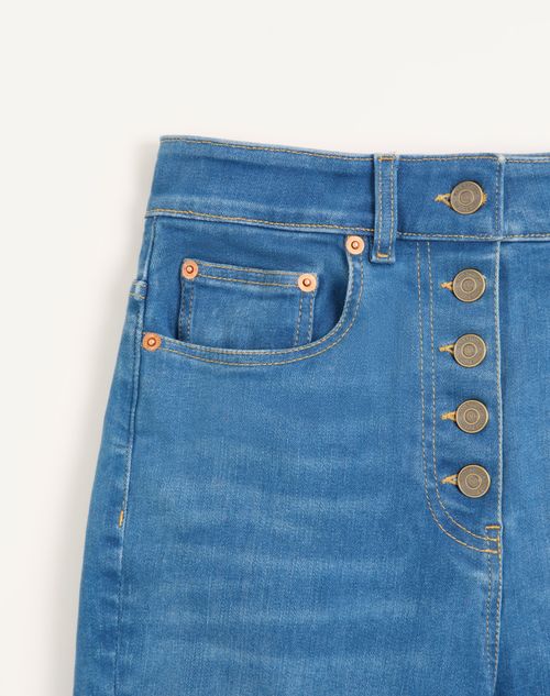 Valentino - 레이스가 달린 데님 바지 - 데님 - 여성 - 데님