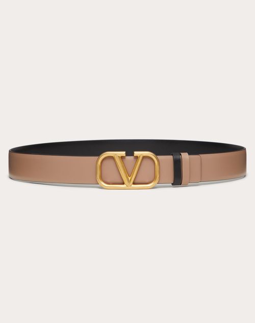 REVERSIBLE VLOGO SIGNATURE BELT IN GLOSSY CALFSKIN 30 MM