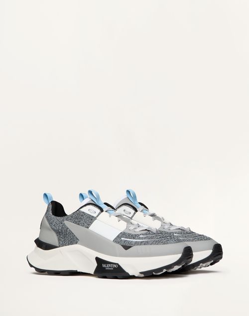 Valentino Garavani - True Act Low Top Trainer In Mesh And Rubberised Fabric - Grey - Man - Man Shoes Sale