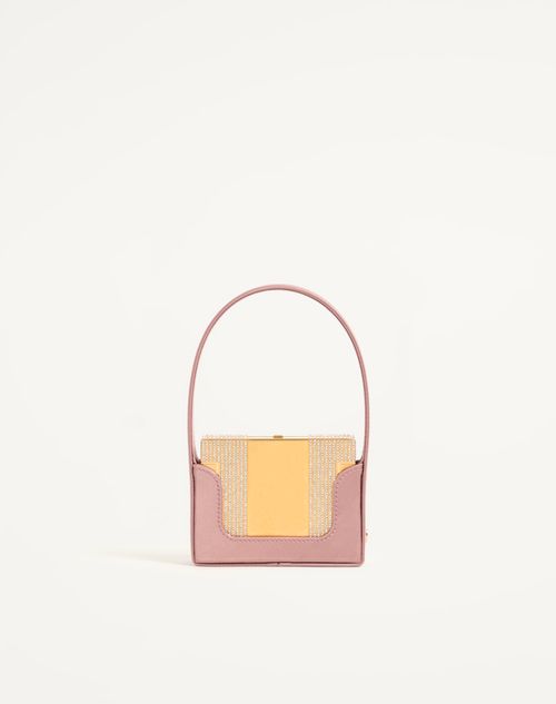 Valentino Garavani - Minaudière Valentino Garavani Minaumorphe De Metal Con Cristales De Swarovski® Y Estuche De Satén - Latón/rosa - Mujer - Bolso De Mano
