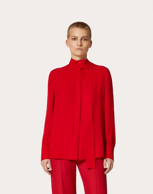 Valentino Garavani mermaid-print silk blouse - Red