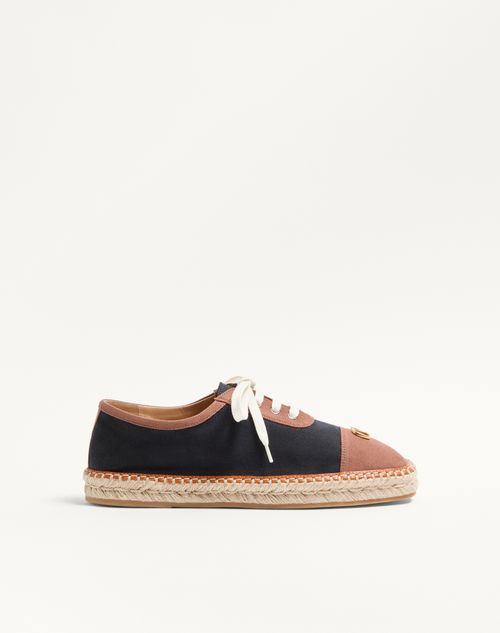 Valentino Garavani - Palm Avenue Espadrilles In Canvas And Buffalo - Black - Man - Loafers And Drivers