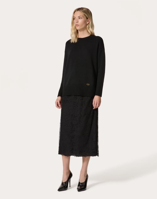 Valentino - Lace Midi Skirt - Black - Woman - Ready To Wear