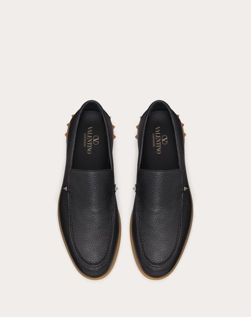 Valentino Garavani - Leisure Flows Slip-on In Grainy Calfskin - Black - Man - Man View All
