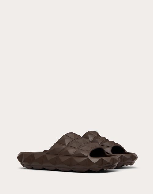 Valentino Garavani - Roman Stud Turtle Slide Sandal In Rubber - Fondant - Woman - R Turtle - Shoes