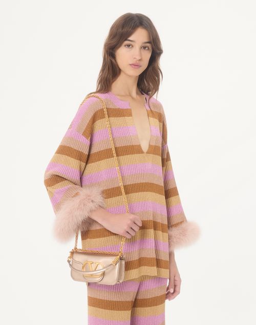 Valentino - Lurex And Cotton Sweater With Feather Detail - Multicolor - Woman - Knitwear