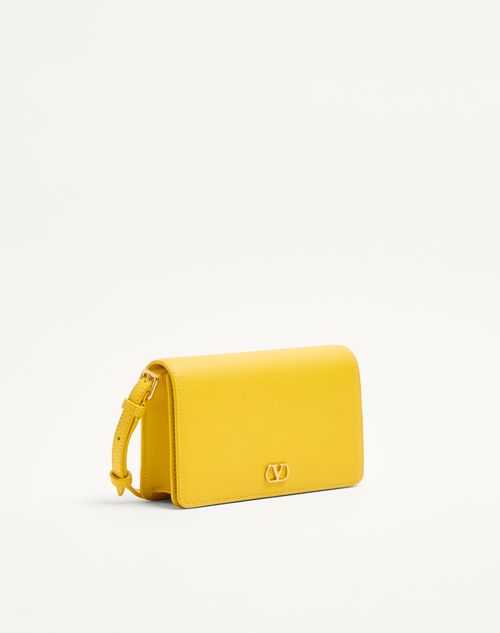 Valentino Garavani - Vlogo Signature Mini Shoulder Bag In Grainy Calfskin - Yellow - Woman - Wallets And Small Leather Goods
